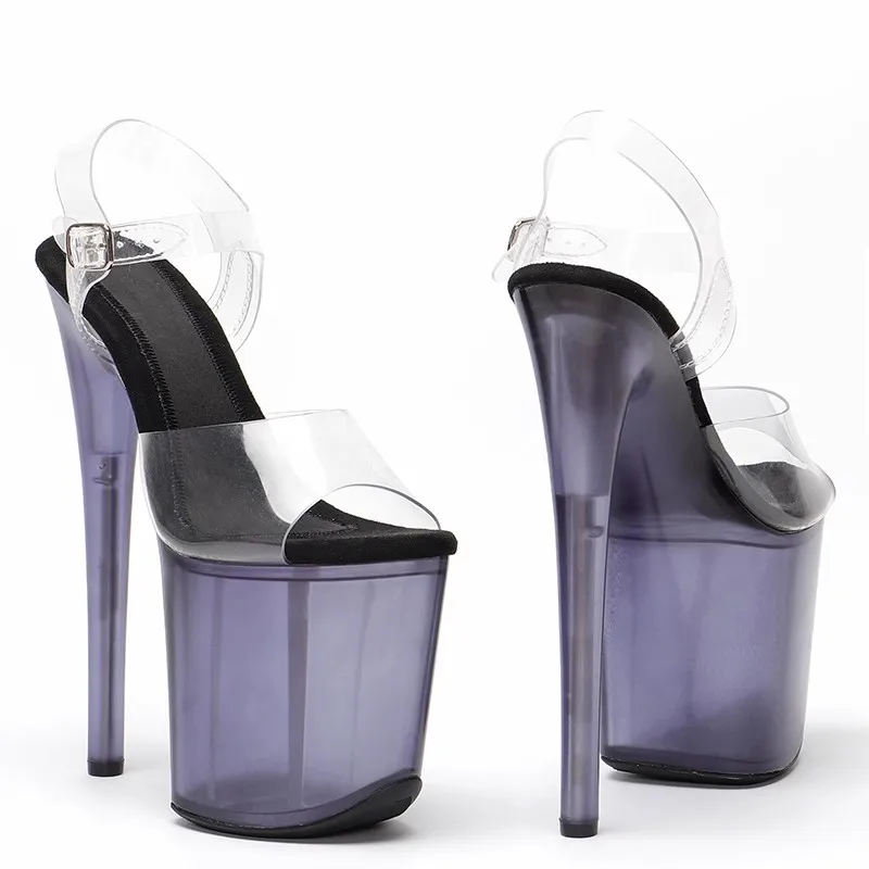 

LAIJIANJINXIA New 20CM/8Inch PVC Upper Sexy Exotic Women/Girl Sandals Platform Fashion High Heels Pole Dancing Shoes 066