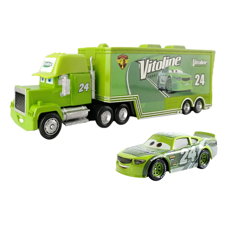 Disney Pixar Cars 2 3 Lightning McQueen Mack Uncle Jackson Storm Car Truck, vehículo fundido a presión, juego de juguetes de Metal, regalo Original