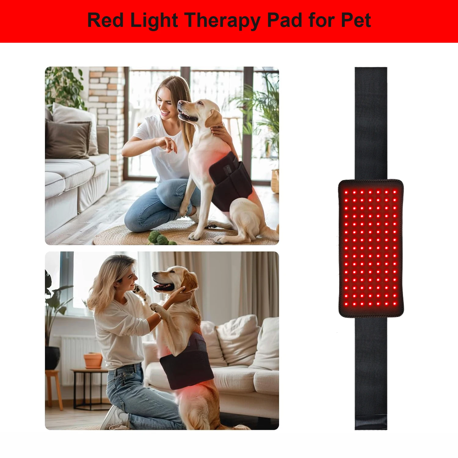 Almofada de terapia LOVTRAVEL Red Light, Almofada de aquecimento infravermelho próximo para o corpo, Home Relaxation Device, 660nm e 850nm, 105pcs