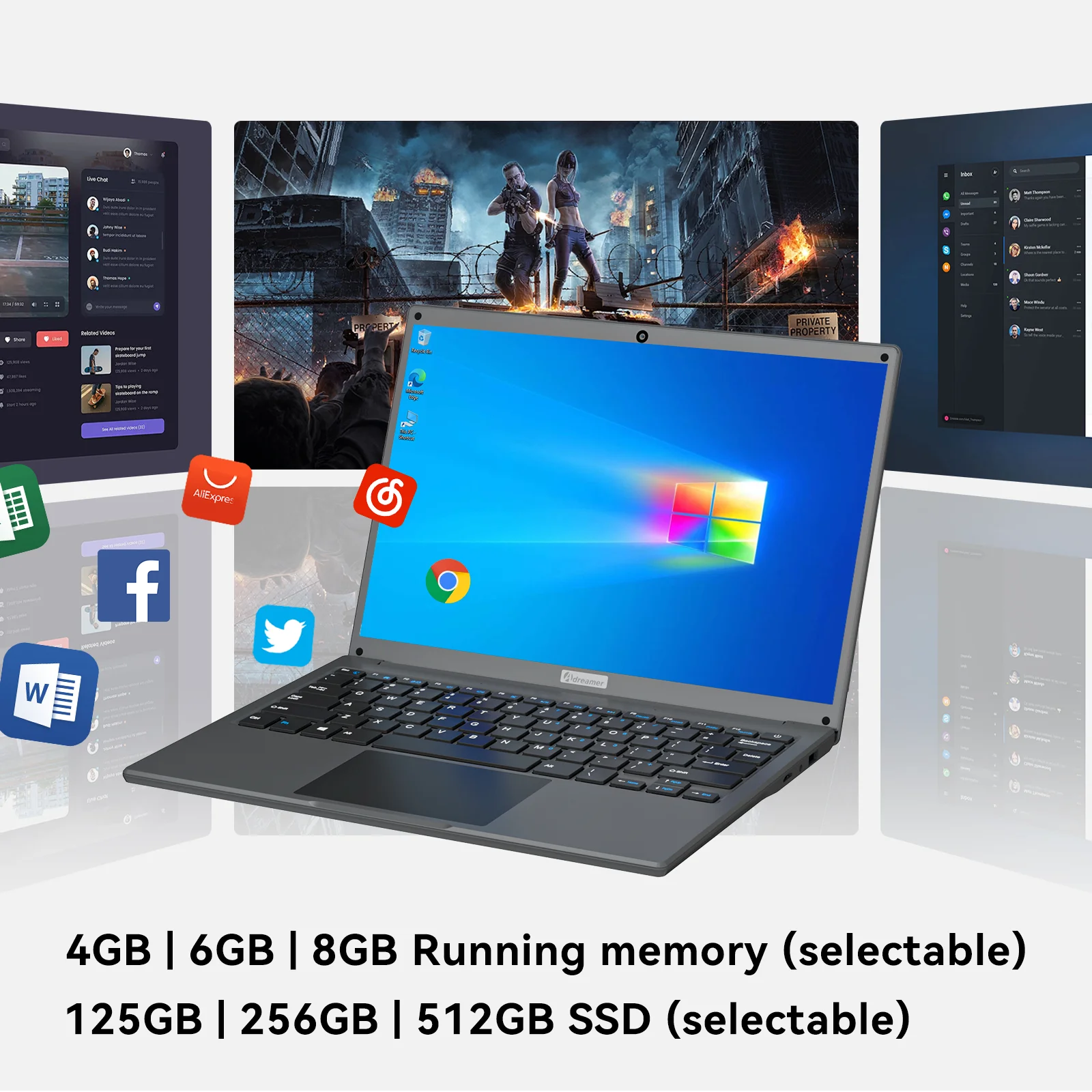 Imagem -06 - Adreamer Leobook 13 Laptop de 133 Polegadas Intel Celeron N4020 8gb Ram 1t Ssd Windows 10 Computador 2.5k Ips Uhd Display Notebook Escolar