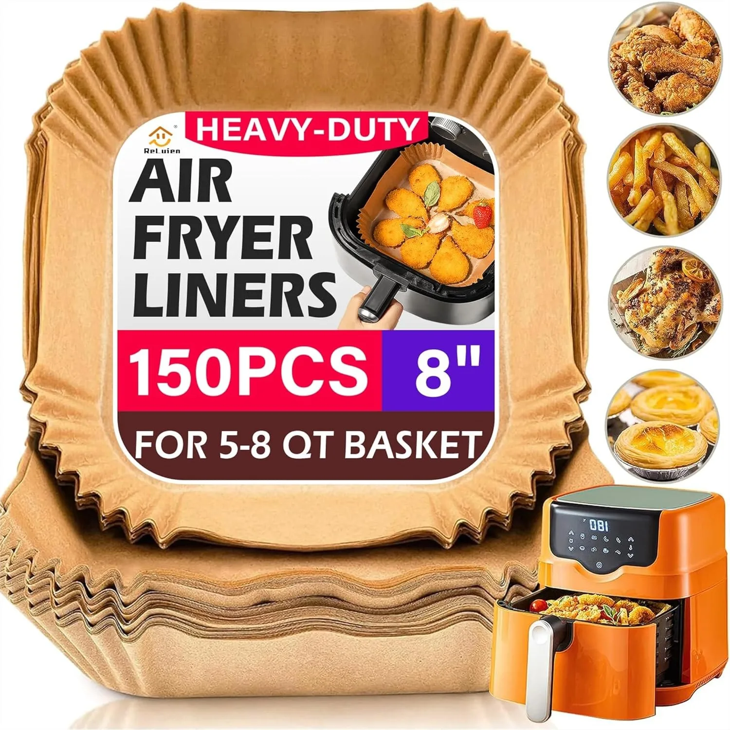 Air Fryer Liners Disposable 150Pcs, 8