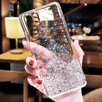 Luxury Glitter Case For Huawei P30 P40 P50 P20 Pro Lite Transparent Soft Back Case For Huawei P9 P10 Plus Shockproof Back Cover