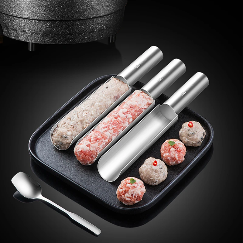 

Форма для скребков из нержавеющей стали 304, круглая Лопата для мяса, шарик для креветок, ложка для копания, домашние инструменты, кухонные аксессуары