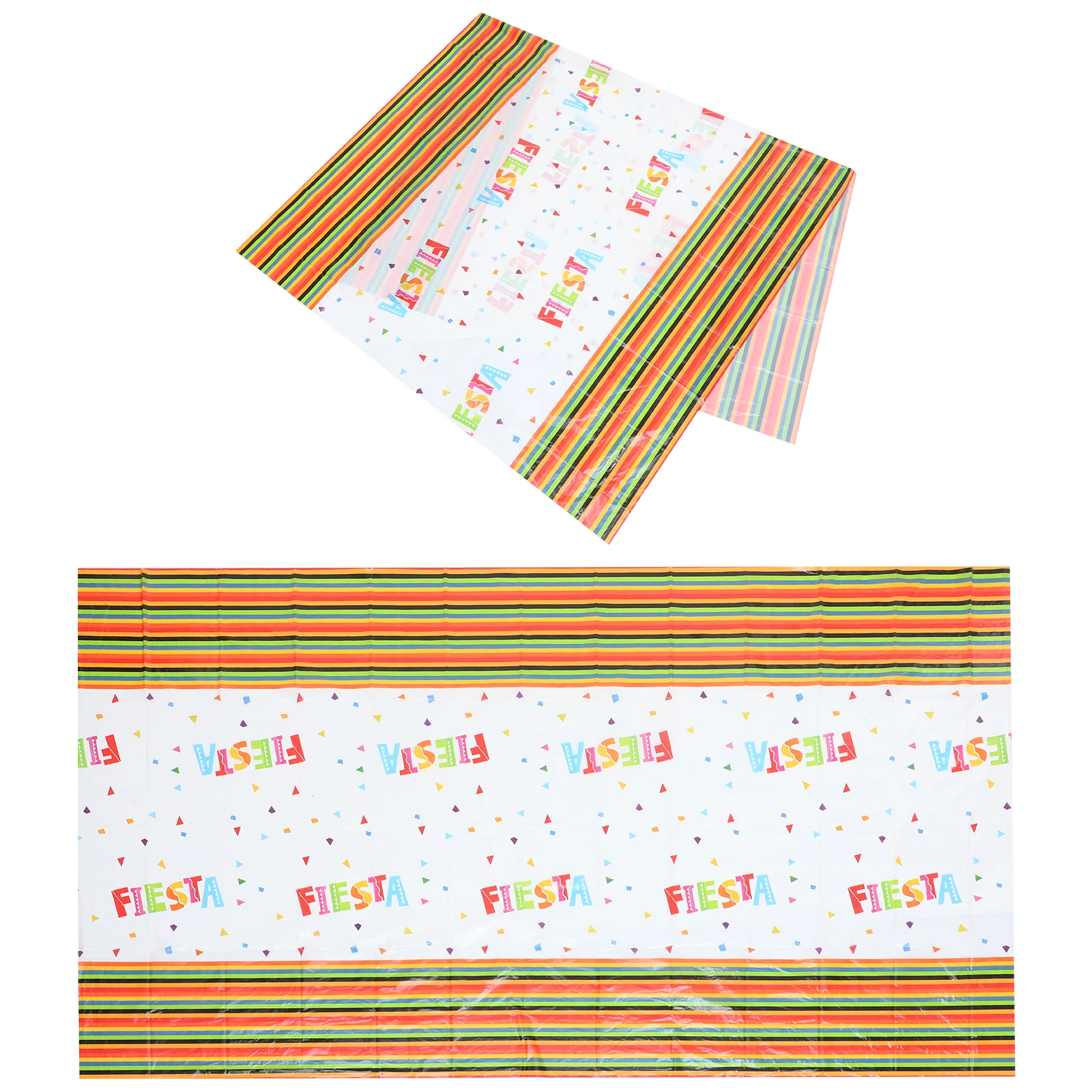 

2pcs Mexican Tablecloth Plastic Fiesta Table Runner Carnival Large Table Cover for Fiesta Mexican Theme Supplies
