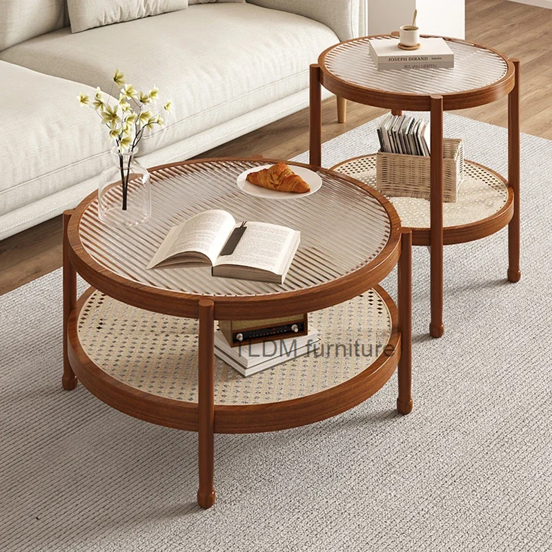 Kitchen Storage Wood Table Makeup Hallway Modern Luxury Round Table Mobile Coffee Muebles Para El Hogar Outdoor Furniture