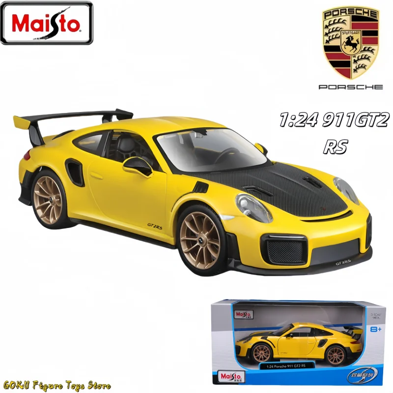 Hot Original Maisto 1:24 Porsche 911 Gt2 Rs Alloy Miniature Diecast Model Porsche 911 Sports Car Model Custom Toys Car Kids Gift