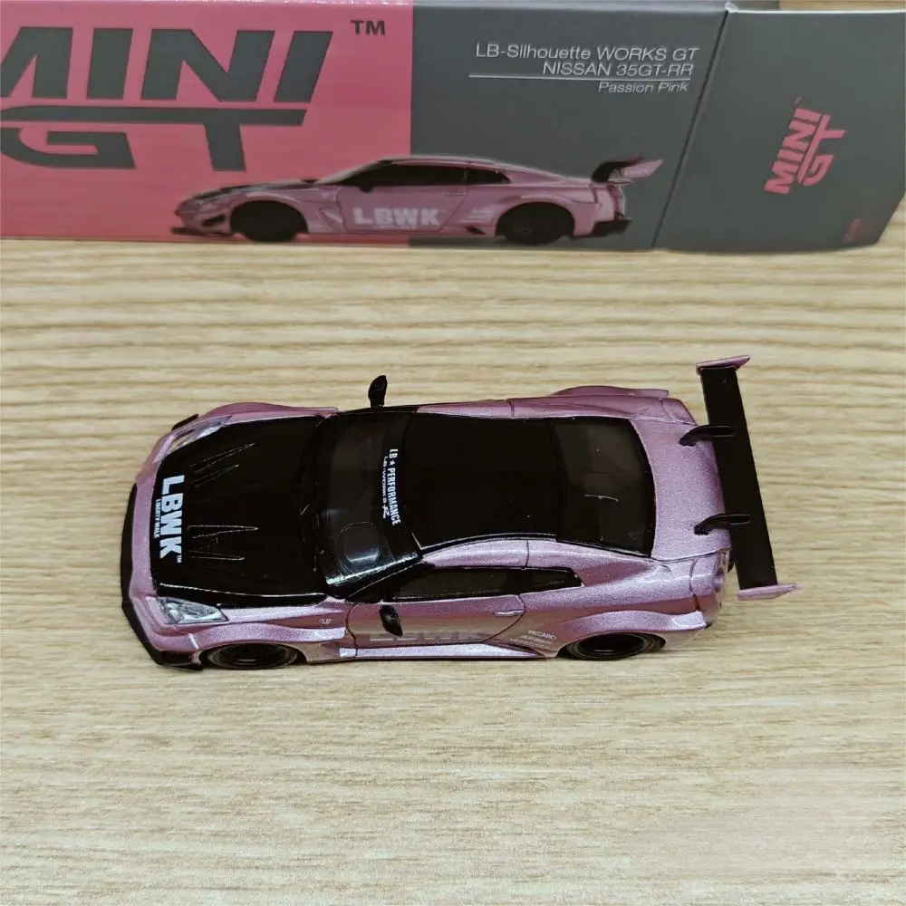 TSM Mini Gt 1/64 #418 NISSAN 35GT-RR Ver.2 Passion Pink LB-Silhouette WORKS  Die-cast Alloy Car Model Collection Display Gift