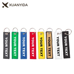 Embroidered Keychain Customized Keychains Motorcycles Keyring  Leave Your Text Keychain Accessories