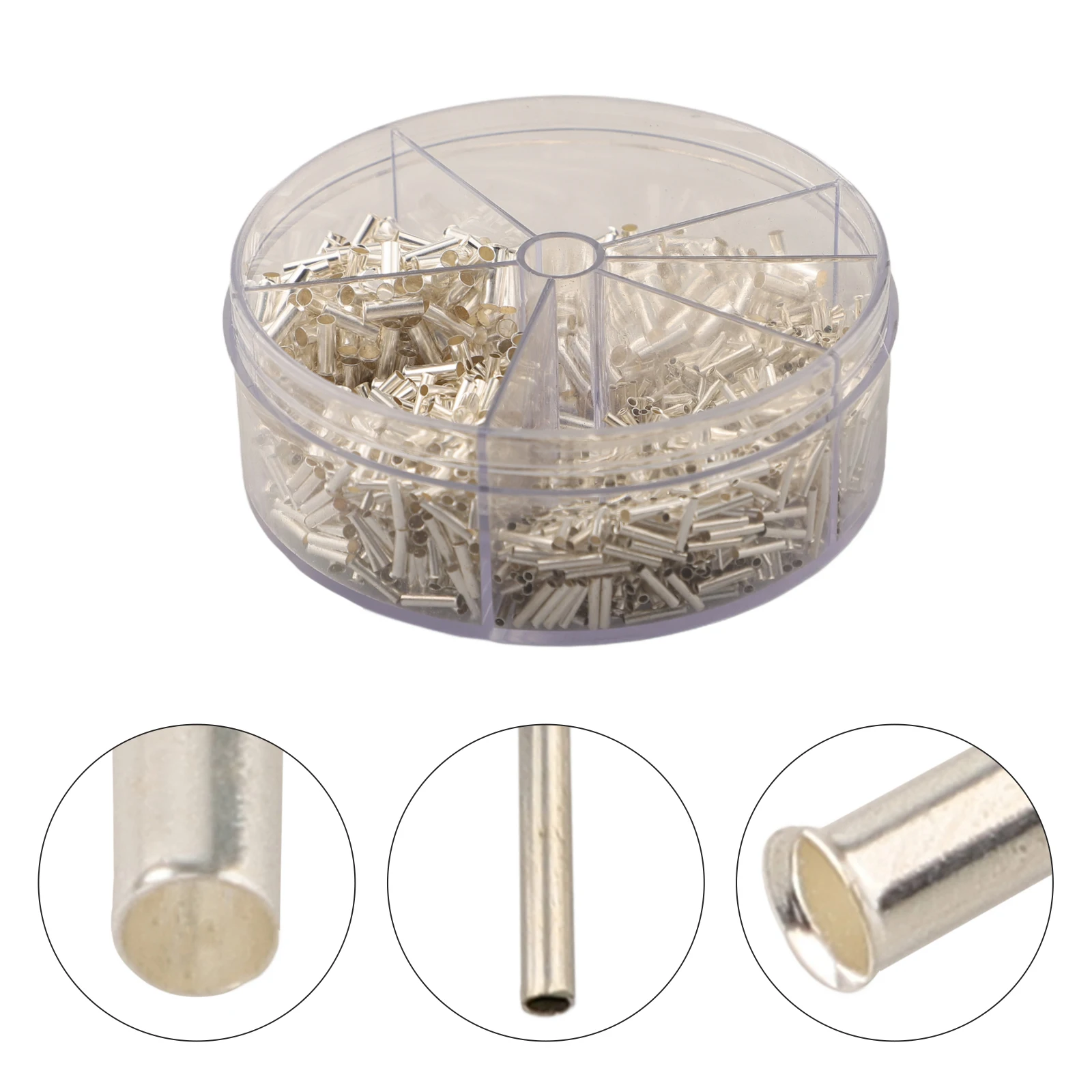 Electrical Wire Terminals Non Insulated Ferrules 1900pcs Terminal Set Easy Installation Long-lasting Connection Wire Crimping