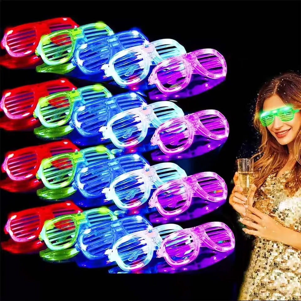 10-50 Piezas de Gafas LED de Neón, Gafas Luminosas Intermitentes para Fiestas, Gafas Fluorescentes para Bares, Conciertos, Accesorios para Fotos