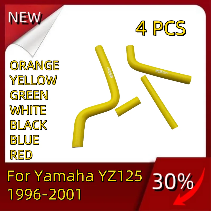 NEW 4PCS all Silicone Radiator Hose For Yamaha YZ125 1996-2001 YZ 125 Pipe Tube Kit 1996 1997 1998 1999 2000 2001