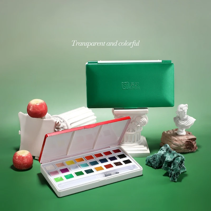 24 لونًا من الألوان المائية الصلبة، لون نقي وسهل الغمس للمبتدئين، تصميم توضيحي للرسم الخارجي، ديكور فني للأظافر #4