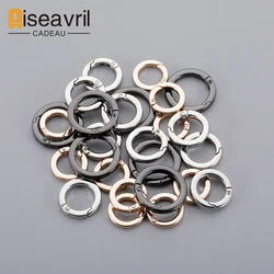 50pcs Metal O Ring Spring Clasps for DIY Jewelry Openable Round Carabiner Keychain Bag Clips Hook Dog Chain Buckles Connector