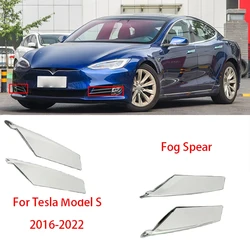 OEM Front Bumper Upper/Lower/Left/Right Fog Light Chrome Trim Molding For Tesla Model S 2016-2022