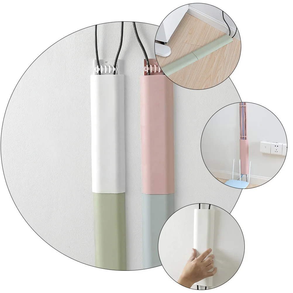 4pcs Cable Storage Box No Drill Wall Mountable Dust-Proof Organizer For Power Strips Adapters Chargers Case Socket