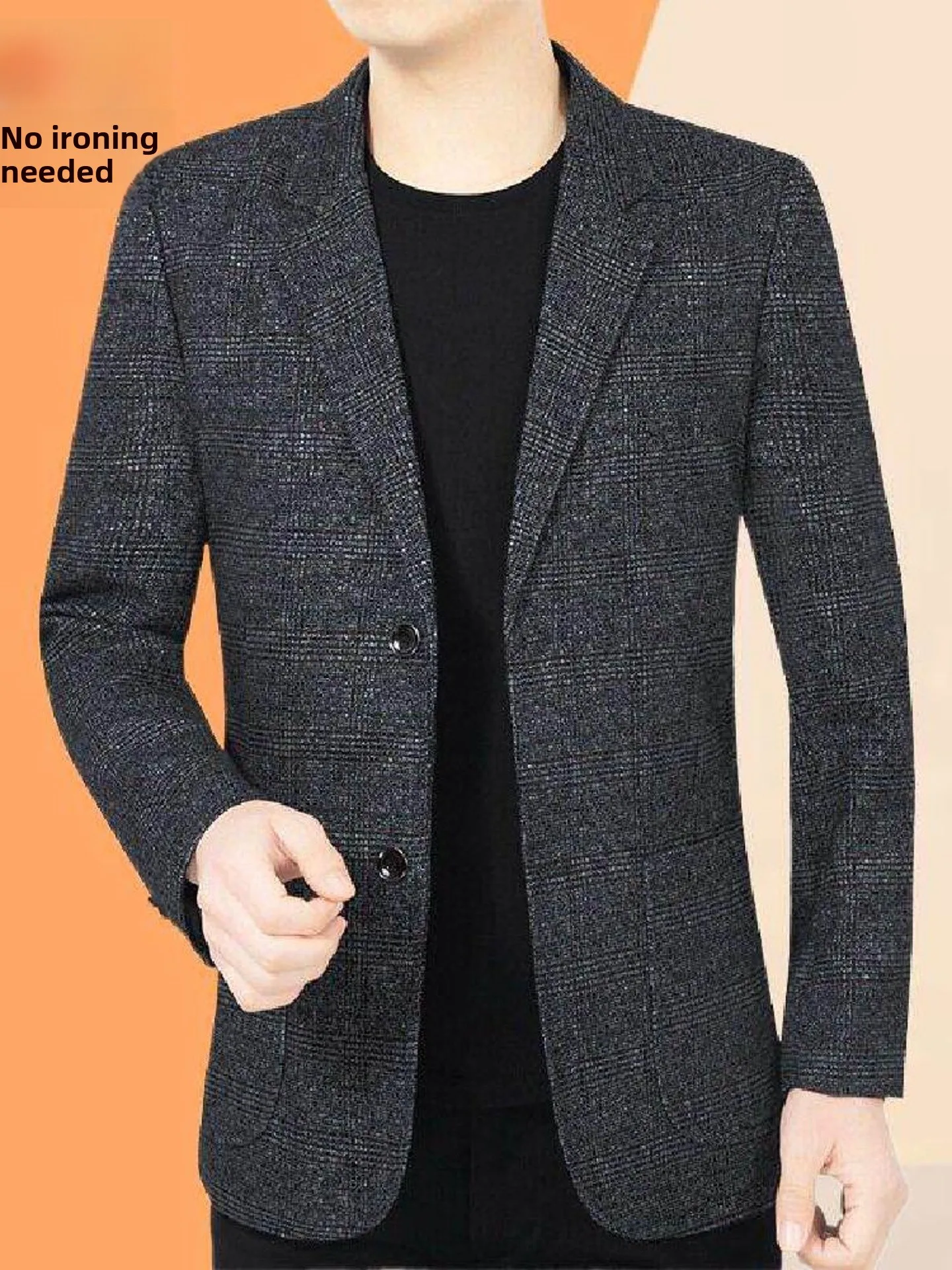 

Casual Single Piece Men's Suit Jaet Dad Sle Spring Autumn New Faion Mid-aged Men's Casual Wear Resistant to Wear