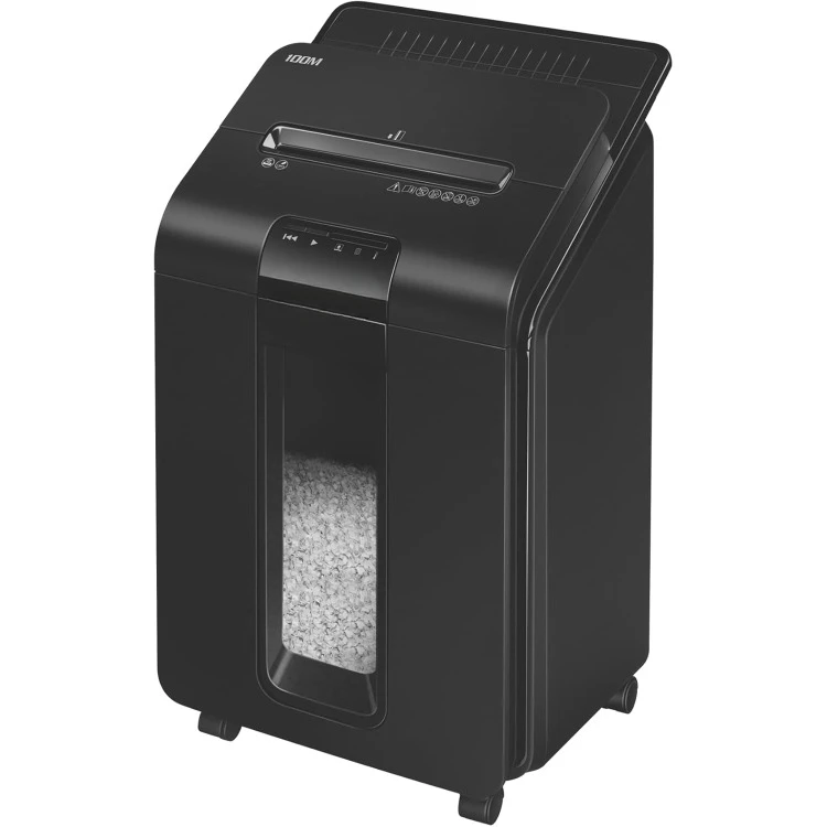 AutoMax Micro-Cut 100M Commercial Office Auto Feed 2-in-1 Paper Shredder with 100-Sheet Capacity