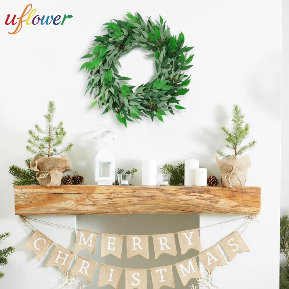 

46/56 см Рождественский венок Рождественское украшение Подвеска Имитация растения Оливковый лист Виноградная лоза Круг Венок Крытый Открытый Сад Реквизит