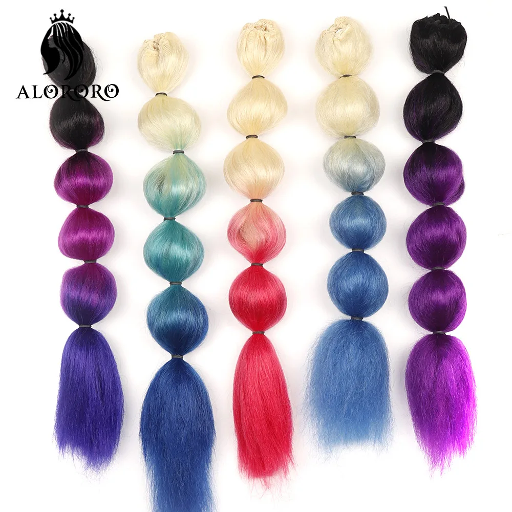 Alororo Synthetic Bubble Ponytail  Long Lantern Braiding Ponytail  Clip In Hair Extensions Natural Fake Hair Pieces For Women