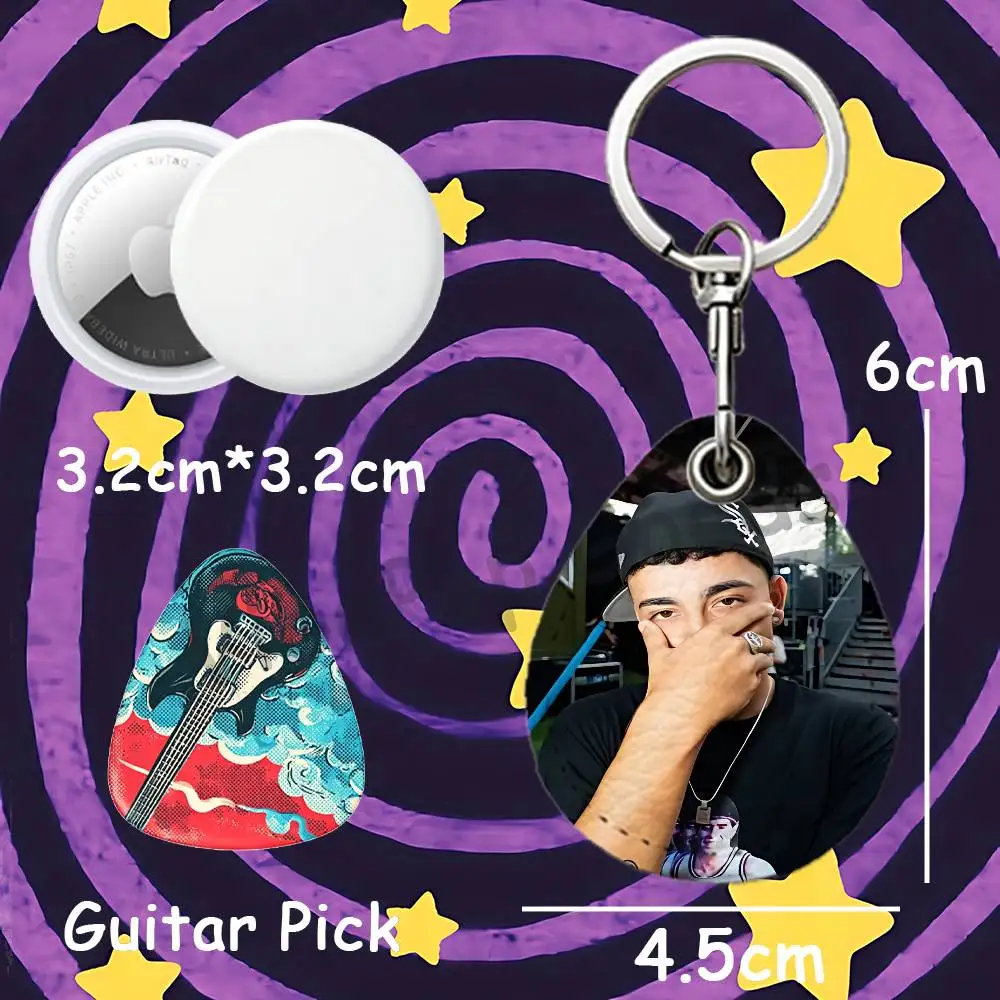 M-Milo J Teardrop Key Fob Leather Case Guitar Pick Holder For A-AirTag Keychain Accessories