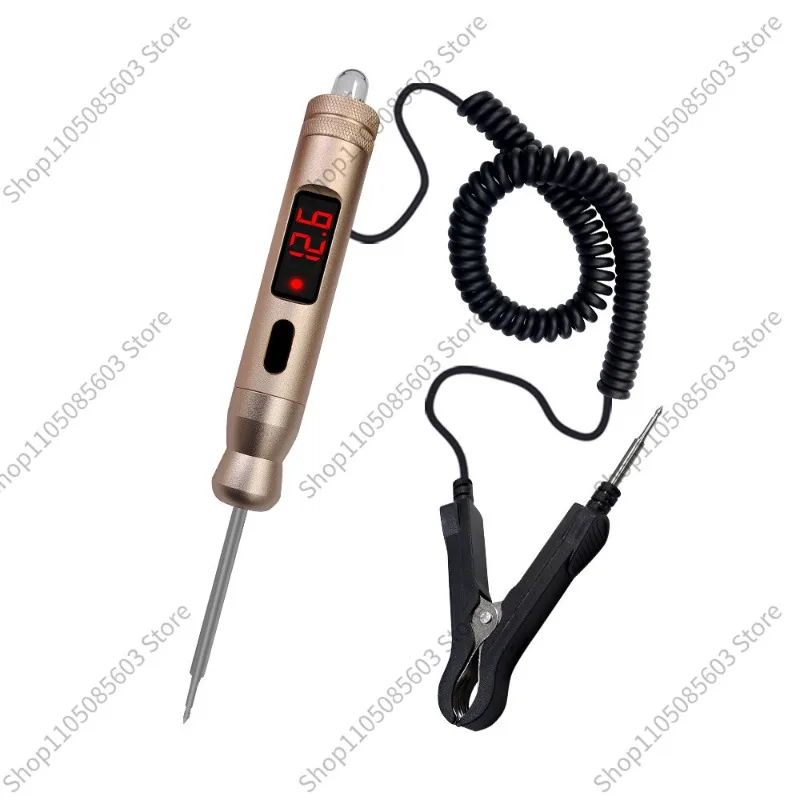 Automotive Repair Test Lamp Durable with Voltage and Power Display Bidirectional Aluminum Alloy Electrical Test Pen 12V24V