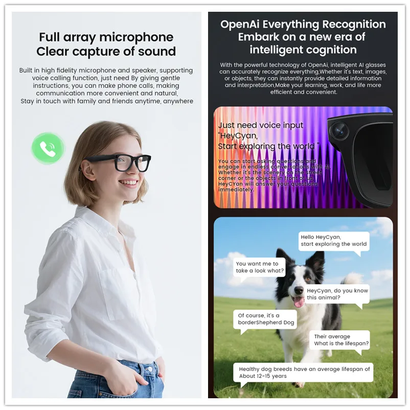 New Smart Glasses HD 8K Electrochromic Lens Bluetooth Call Music AI Voice Translate Video Recording Camera Sunglasses Men Women