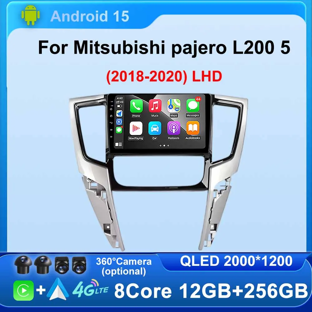 Touch Screen GPS Navigation for Mitsubishi Pajero L200 5 2018 - 2020 LHD Android15 Car Video Multimedia Player Auto WiFi BTTools