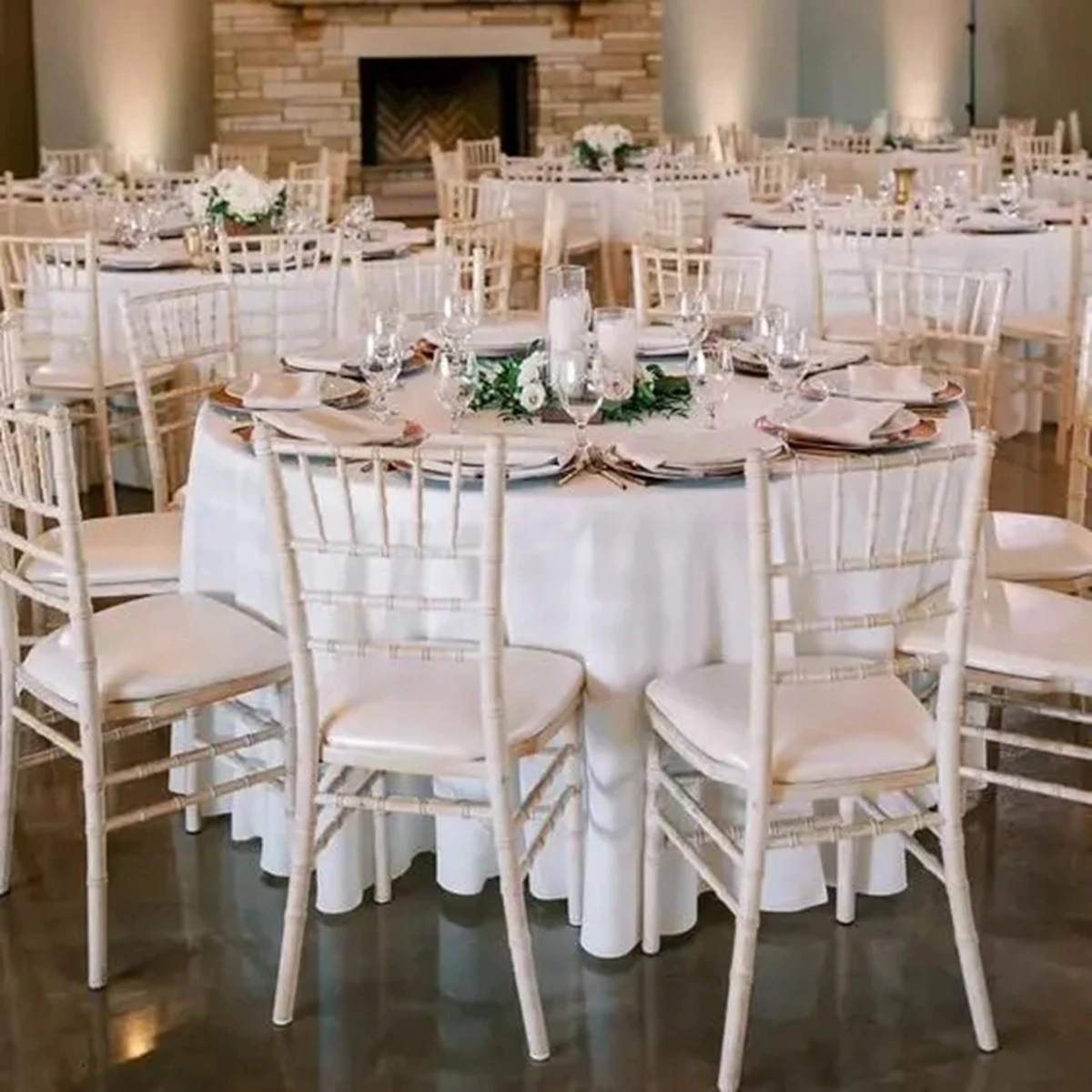 50pcs)white gold plastics banquet wedding chiavari tiffany chair event party hotel decoration