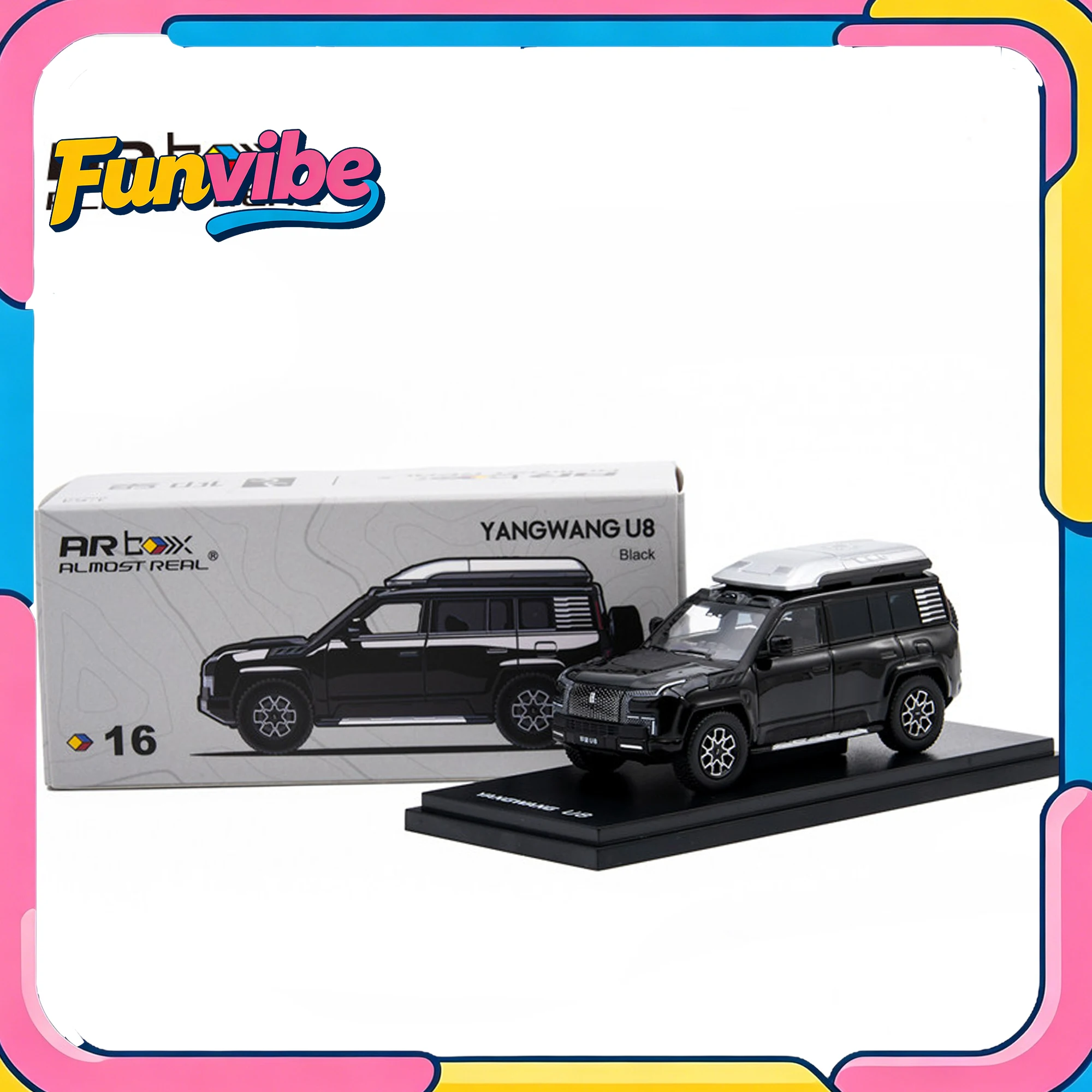 Almost Real 1/64 Yangwang U8 Off-road Player Edition Alloy Car Model Obsidian Black Sand Green Simulation Car Boy Toys Gift