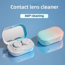 Pulitore ad ultrasuoni Mini custodia per la pulizia delle lenti a contatto custodia per la pulizia delle lenti a contatto colorate custodia per il lavaggio 47000Hz con luci a LED