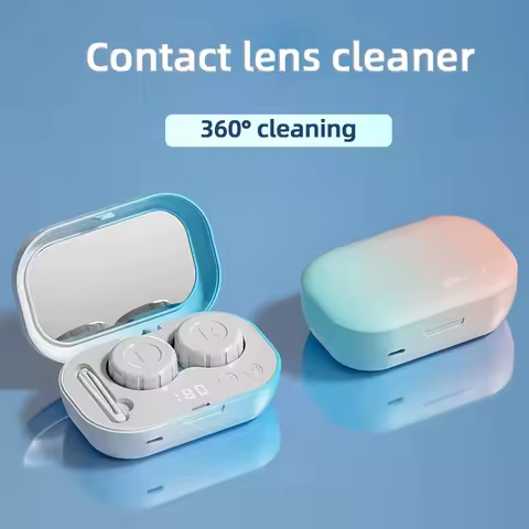 Ultrasonic Cleaner Intelligent Contact Lens Cleaning Machine Cleaning Case Colored Contact lenses Sonic Washing Case 48000Hz