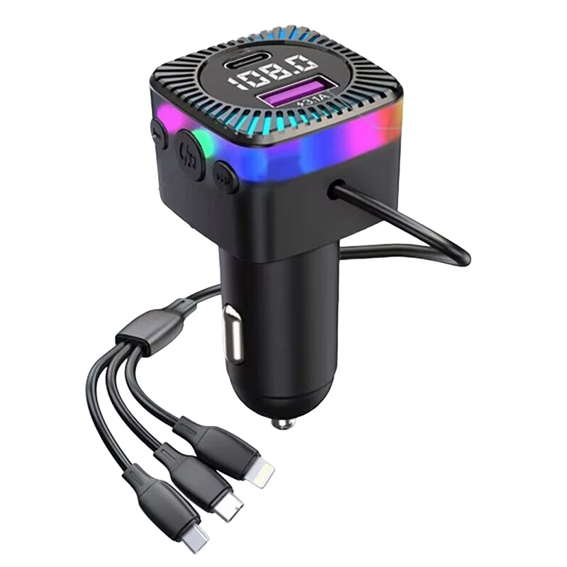 Автомобильный MP3-плеер с Bluetooth, автомобильное зарядное устройство с кабелем один на три, автомобильная зарядка, быстрая зарядка, Fm-передатчик, запасные части, аксессуары