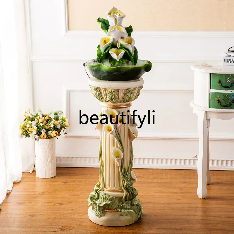 European creative running water fountain humidifier ornament large floor jewelry