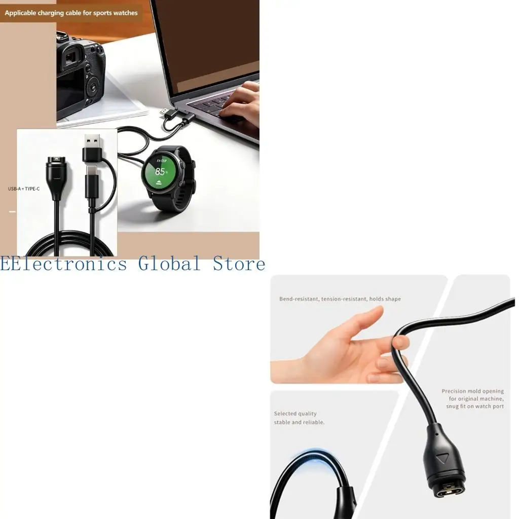 462B Smartwatch Cable Watch Power Supply for Bedside Tables, Desk Use, and Travel Backup