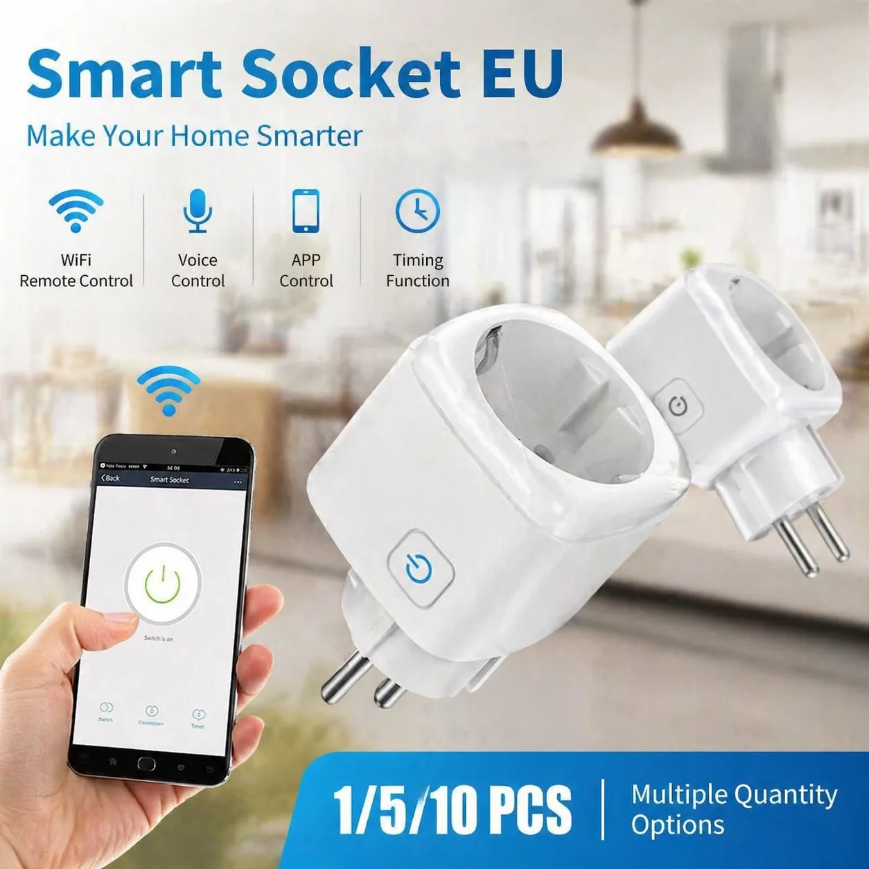 Smart Plug WiFi Socket EU 16A/20A With Power Monitor Timing Function Tuya Smart Life APP Control Works With Alexa Google Home