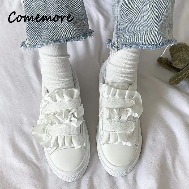 Fashion Ladies Shoes Women Casual Platform PU Leather Casual Sweet White Shoe Sneakers Woman Comfortable Small White Zapatos