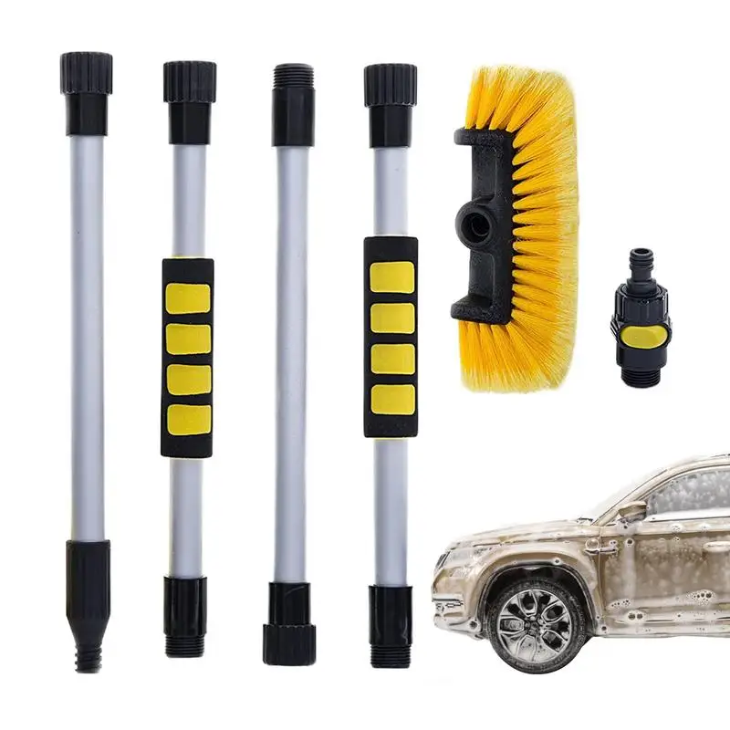 Detachable Car Wash Brush 160CM Soft Bristle Auto Cleaning Brush Long Handle Detailing Broom Adjust Water Flow Auto Cleaning Mop