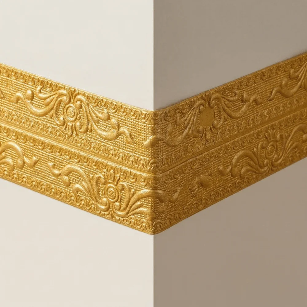 1 Roll Waterproof Ceiling Decoration Strip Antifouling 3D Wall Sticker Easy Installation Self-Adhesive Wall Trim Line