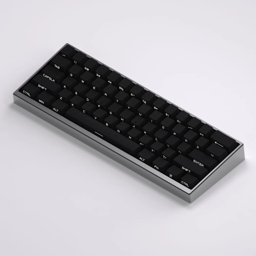 Black Side Engraved Translucent Keycap PBT 130 Key OEM Keyboard Keychain Compatible with 61/75/87/104/108 Mechanical Keyboards