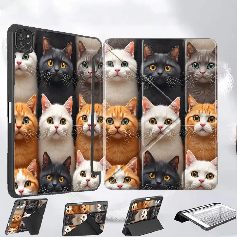 Fluffy Cat Collection Tablet Case For iPad Pro 11th 10th 9th 8th 7th 12.9inch Air 4 5 M3 M2 M4 11inch Pro 2025 Mini 6 7 Holder