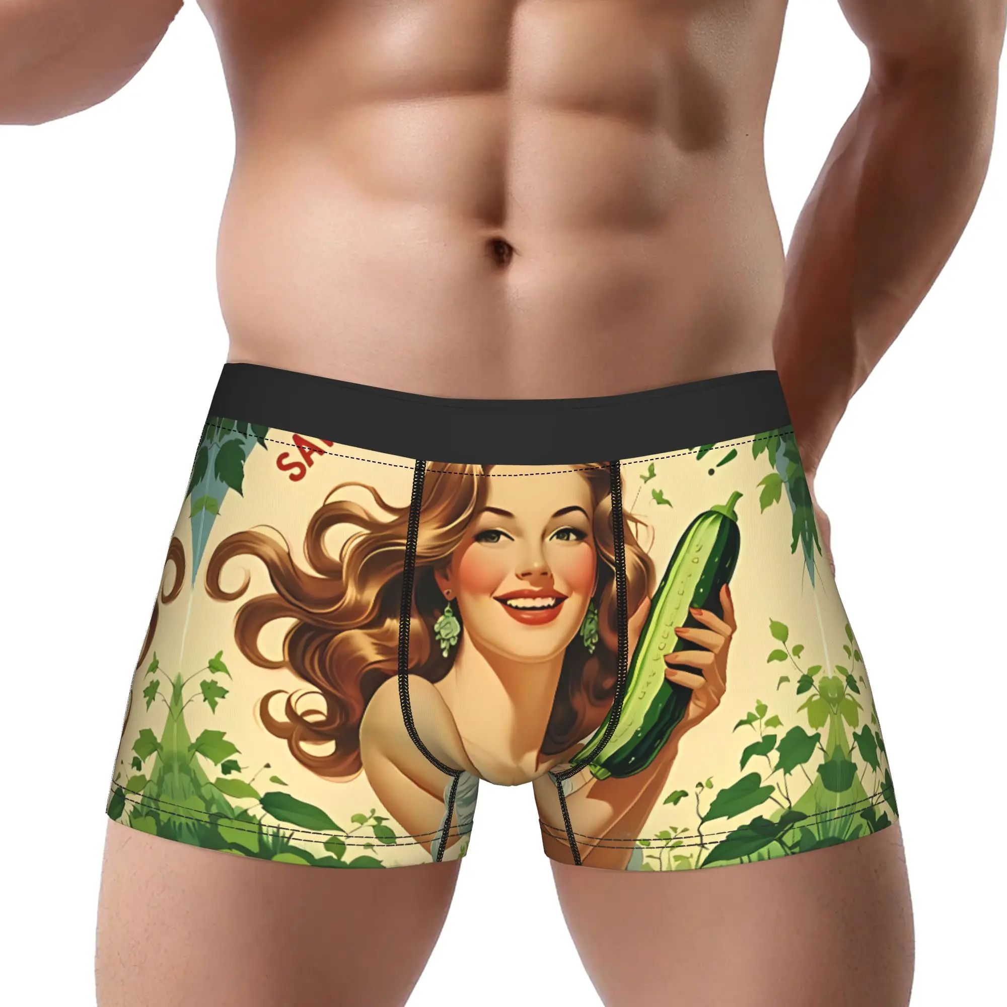 

Big Cucumber Underwear Man Polyester Boxer Briefs Underpants Printed