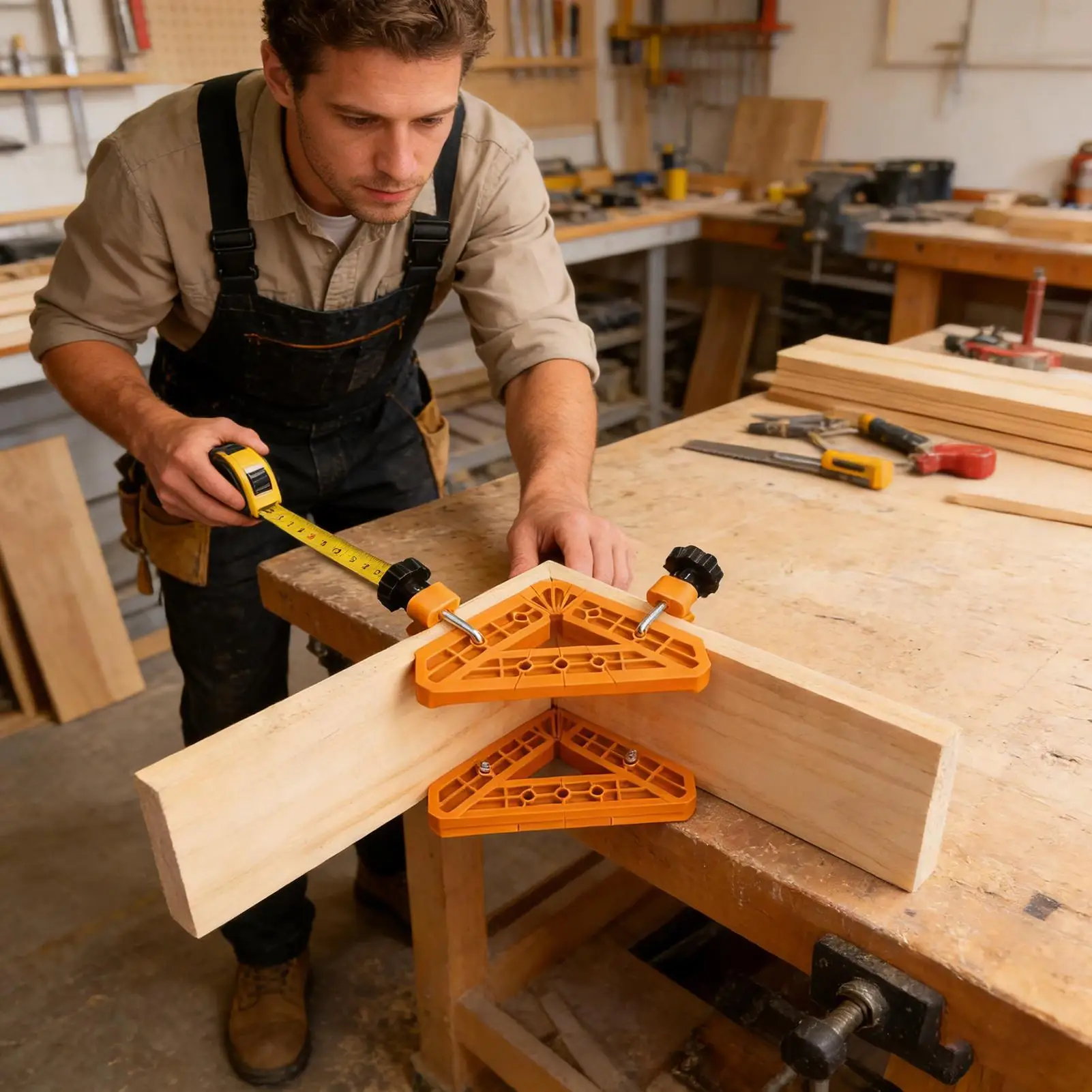 

Corner Clamps 6 Pieces 90-Degree Reusable Tool Woodworking 45 Degree Clamps For Miter Panel Home Cutting Art Home Making Offices