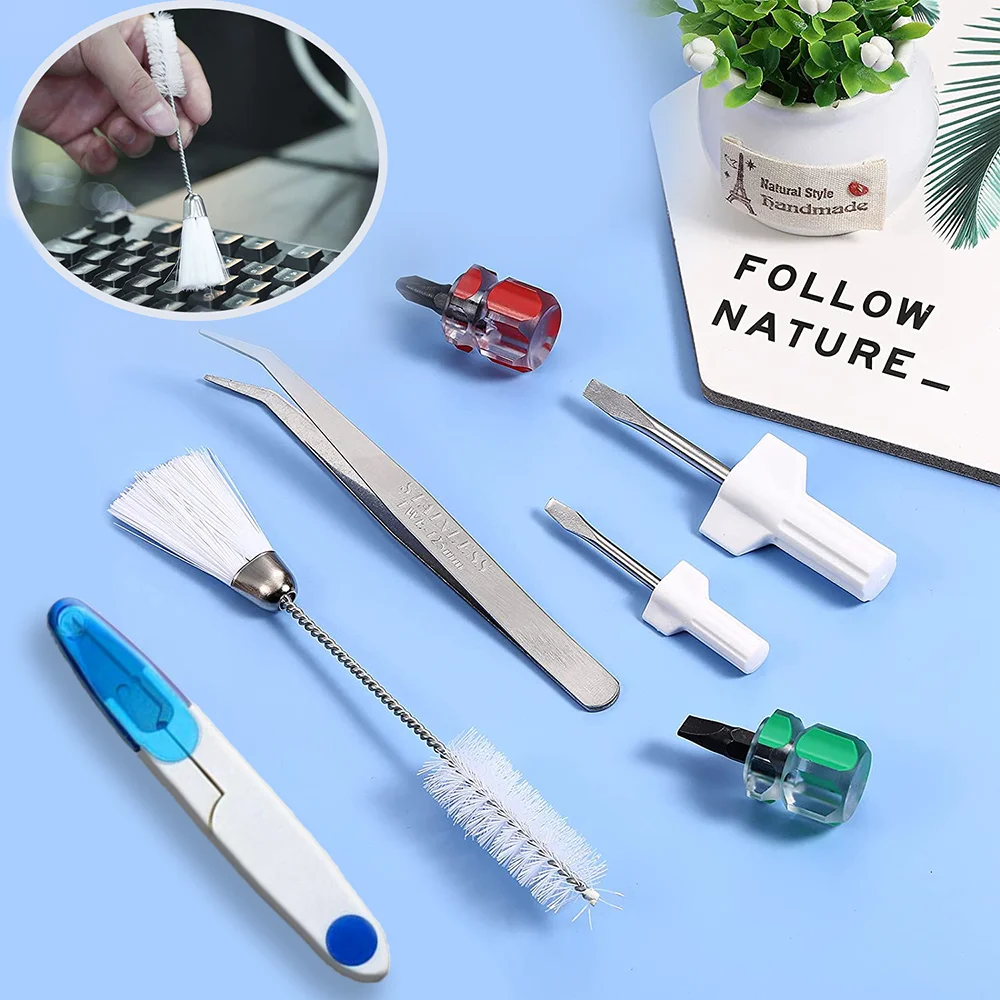 7pcs/set Sewing Machine Repair Kit Mini Sewing Screwdriver Set&Cleaning Double Headed Lint Brush High Quality Sewing Accessories