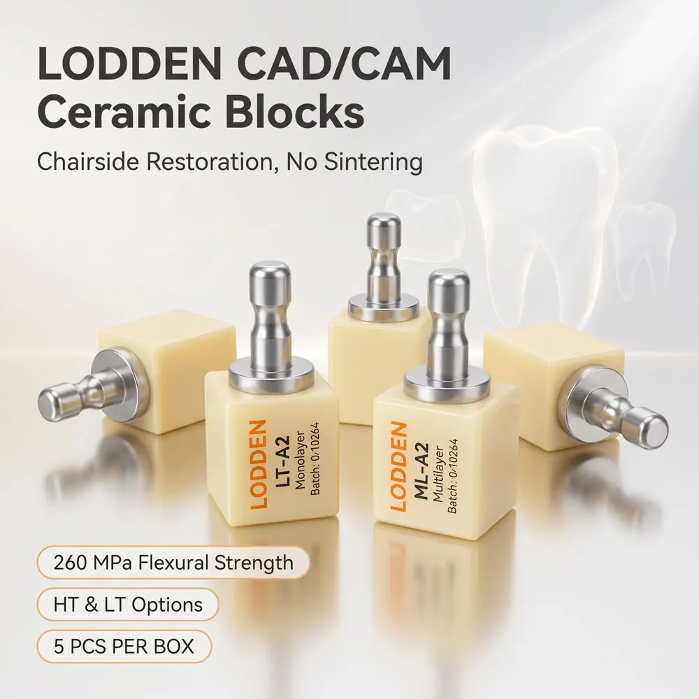 LODDEN 5pcs Multilayer & Monolayer Hybrid Ceramic Dental Composite Resin Ceramics Blocks for ChairsideInstant Restoration