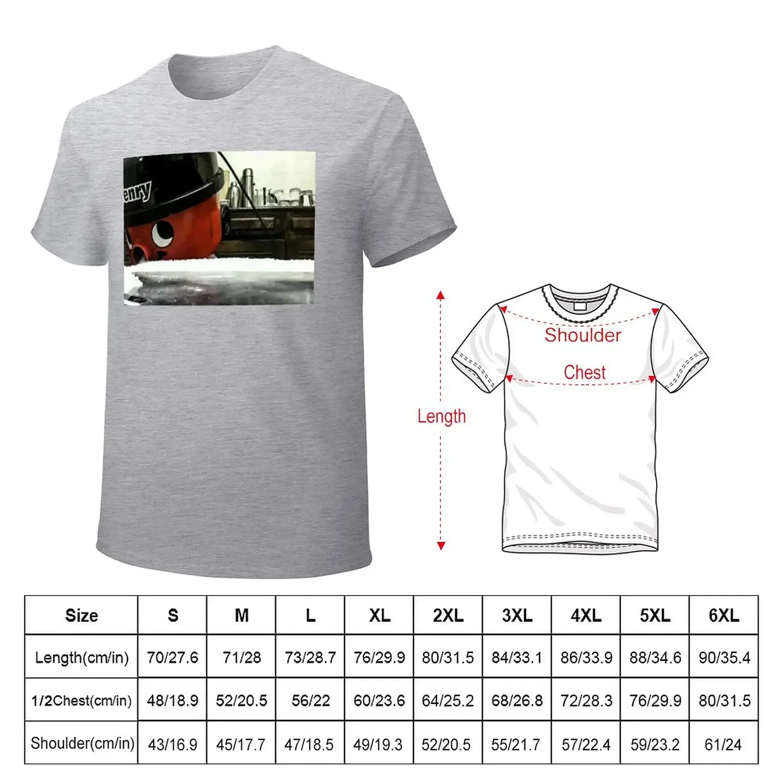 Henry the vacuum cleaner T-Shirt summer tops tees plain t shirts men