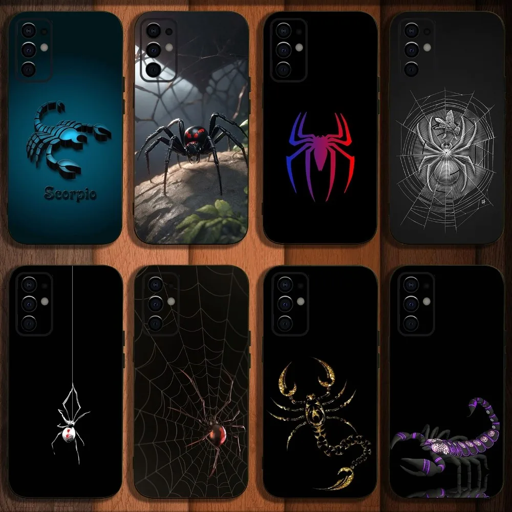 Чехол для телефона Cool Scorpion Spider для Samsung S24, S21, S22, S23, S30, Ultra, S20, Plus, Fe, Lite, Note, 10,9,5G, черный мягкий чехол