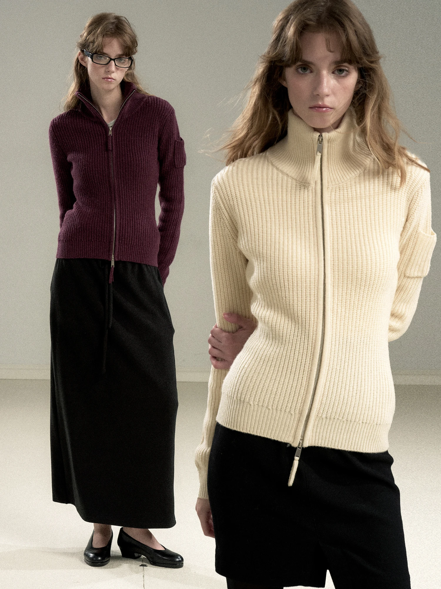 

Women's Wool Blend Zipper Ne Knitwear Slim Fit Autumn Winter Long Sve Regular Length Commute Sle Online Exclusive