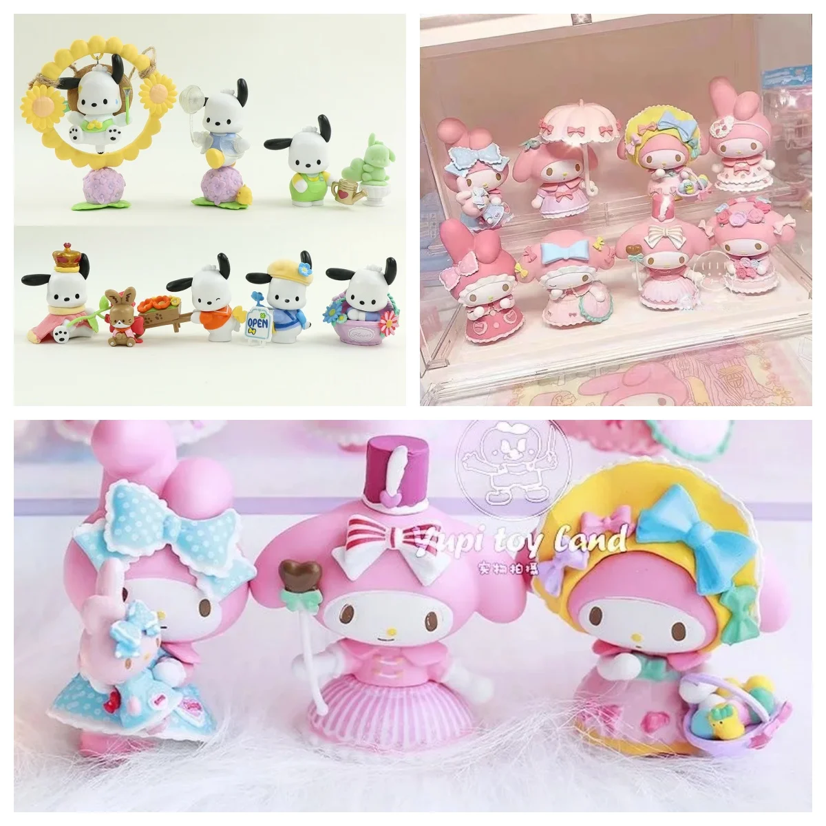 

8Pcs Sanrio Cartoon Dolls Anime Figure Hello Kitty Kuromi Cinnamoroll Desktop Esport Room Ornament Model Dolls Toy Children Gift