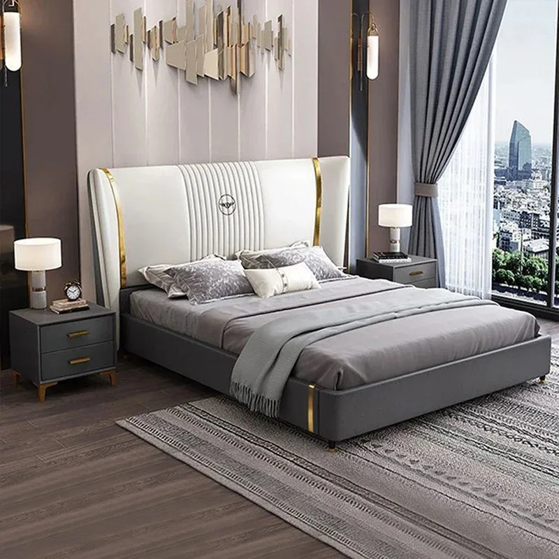 

Минимализм, роскошная двуспальная кровать для спальни, простой дизайн, красота, многофункциональная спальная принцесса, мебель для отеля Letto Matrimoniale