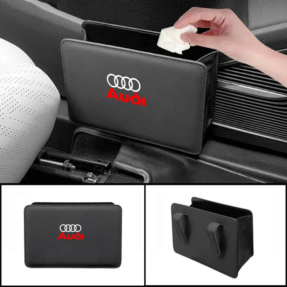 Car Trash Can Collapsible Leak-Proof Storage Bag Backseat with Garbage Bag for Audi A1 A3 A4 A5 A6 A7 A8 Q3 Q5 Q7 Q8 TT B4 B5 B6 